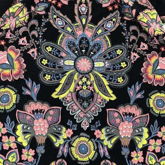 Loft Ann Taylor Women's Shift Dress Long sleeves‎ Floral Design Multicolor PXS - Picture 4 of 10